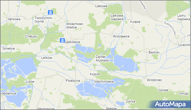 mapa Zamek Myśliwski, Zamek Myśliwski na mapie Targeo