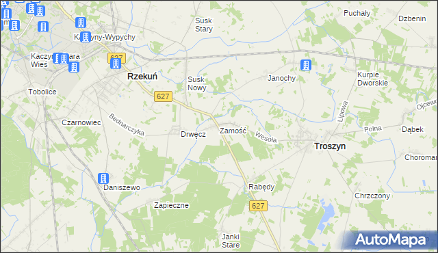 mapa Zamość gmina Troszyn, Zamość gmina Troszyn na mapie Targeo