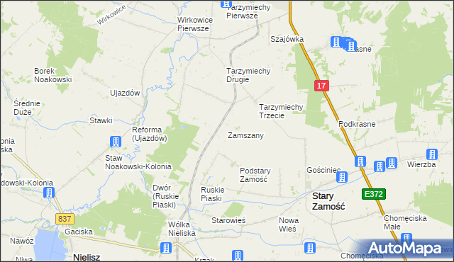 mapa Zamszany, Zamszany na mapie Targeo