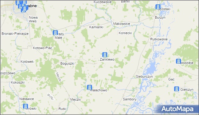 mapa Zanklewo, Zanklewo na mapie Targeo