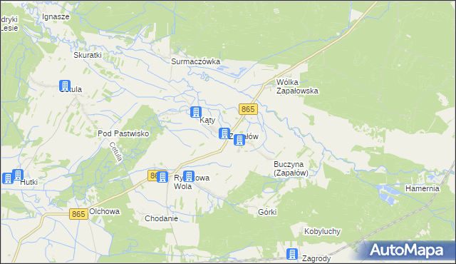 mapa Zapałów, Zapałów na mapie Targeo