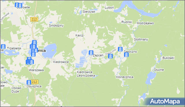 mapa Zapceń, Zapceń na mapie Targeo