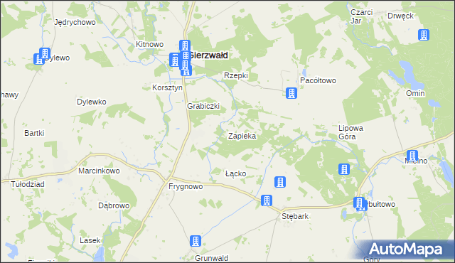 mapa Zapieka, Zapieka na mapie Targeo