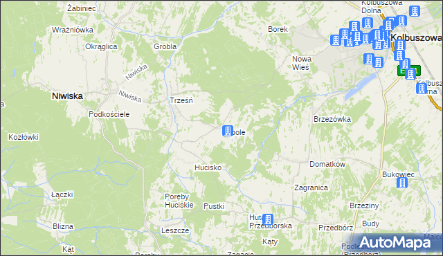 mapa Zapole gmina Niwiska, Zapole gmina Niwiska na mapie Targeo
