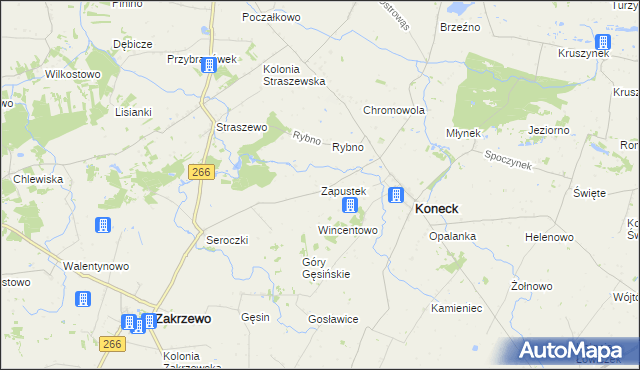 mapa Zapustek, Zapustek na mapie Targeo