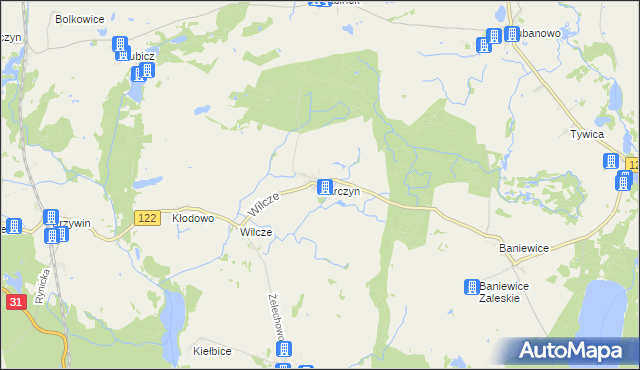 mapa Żarczyn gmina Widuchowa, Żarczyn gmina Widuchowa na mapie Targeo