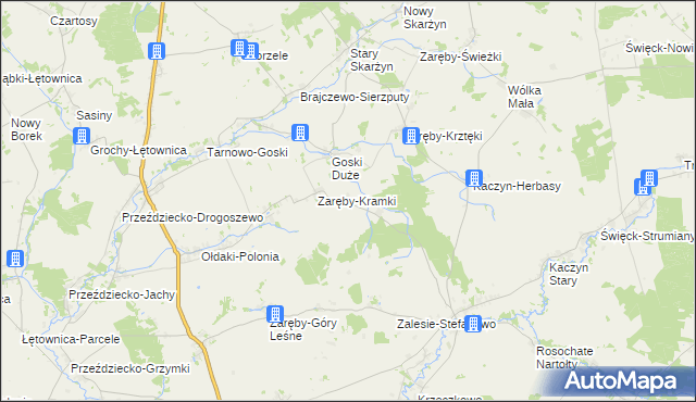 mapa Zaręby-Skórki, Zaręby-Skórki na mapie Targeo