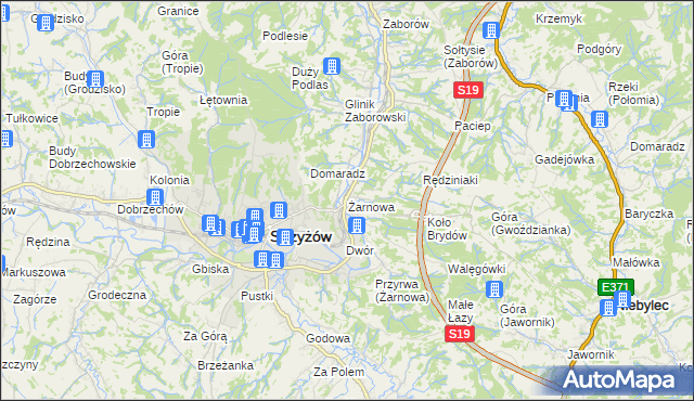 mapa Żarnowa, Żarnowa na mapie Targeo