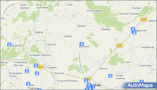 mapa Żarnowo gmina Grudusk, Żarnowo gmina Grudusk na mapie Targeo