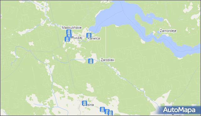 mapa Zaroślak, Zaroślak na mapie Targeo