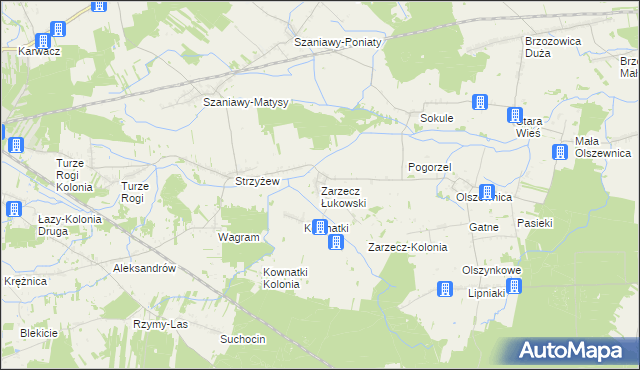 mapa Zarzecz Łukowski, Zarzecz Łukowski na mapie Targeo