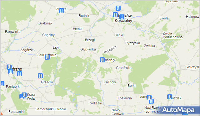 mapa Zasiadały, Zasiadały na mapie Targeo