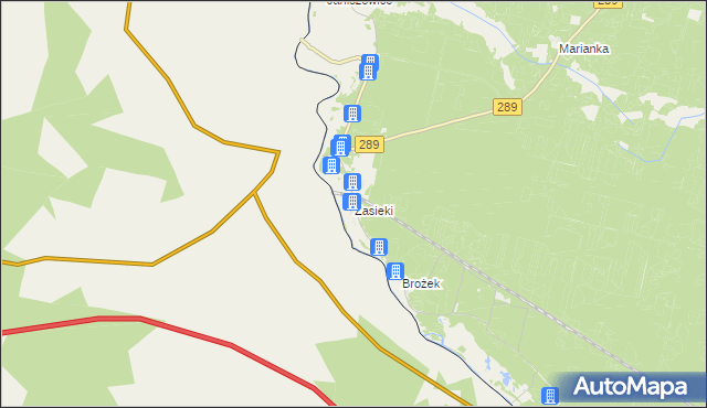 mapa Zasieki, Zasieki na mapie Targeo