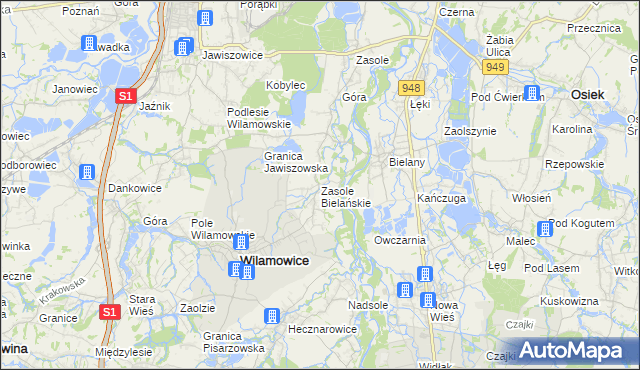 mapa Zasole Bielańskie, Zasole Bielańskie na mapie Targeo