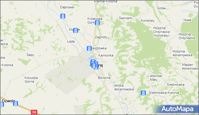 mapa Zastawie gmina Goraj, Zastawie gmina Goraj na mapie Targeo