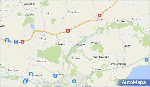 mapa Zastruże gmina Żarów, Zastruże gmina Żarów na mapie Targeo
