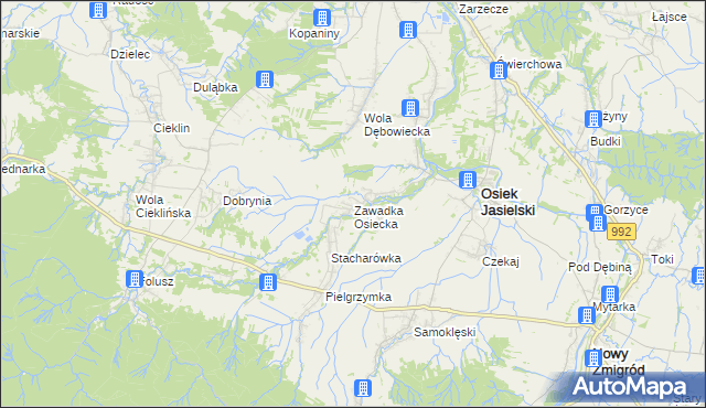 mapa Zawadka Osiecka, Zawadka Osiecka na mapie Targeo