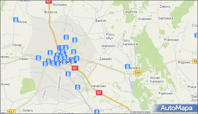 mapa Zawadki gmina Przasnysz, Zawadki gmina Przasnysz na mapie Targeo