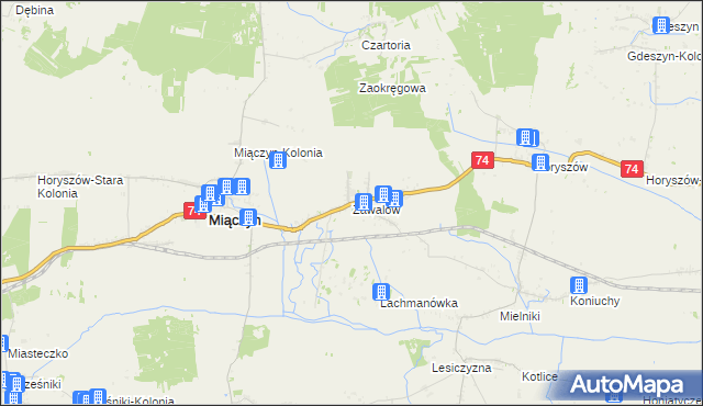 mapa Zawalów, Zawalów na mapie Targeo