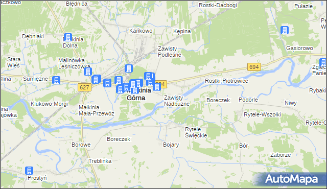 mapa Zawisty Nadbużne, Zawisty Nadbużne na mapie Targeo