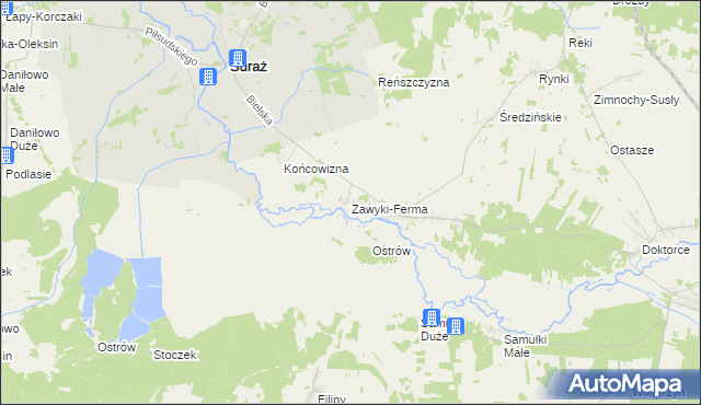 mapa Zawyki-Ferma, Zawyki-Ferma na mapie Targeo