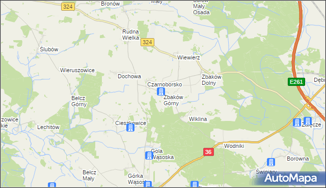 mapa Zbaków Górny, Zbaków Górny na mapie Targeo