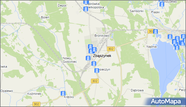 mapa Zbąszynek, Zbąszynek na mapie Targeo