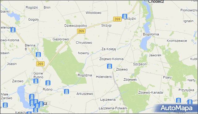 mapa Zbijewo-Kolonia, Zbijewo-Kolonia na mapie Targeo
