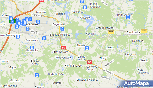 mapa Zbiroża, Zbiroża na mapie Targeo