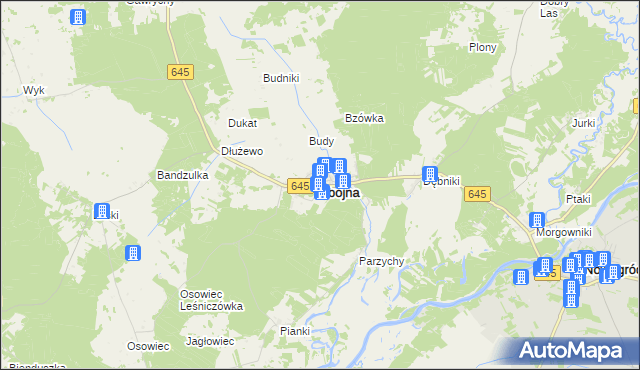 mapa Zbójna, Zbójna na mapie Targeo