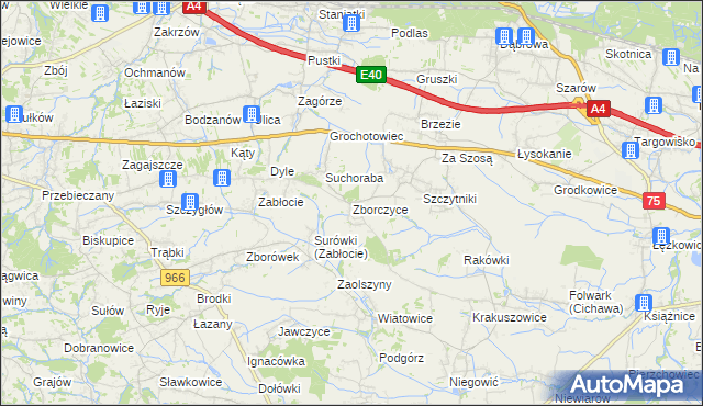 mapa Zborczyce, Zborczyce na mapie Targeo