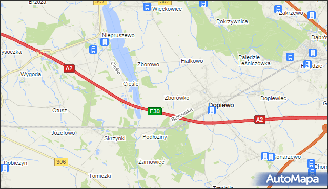 mapa Zborówko, Zborówko na mapie Targeo