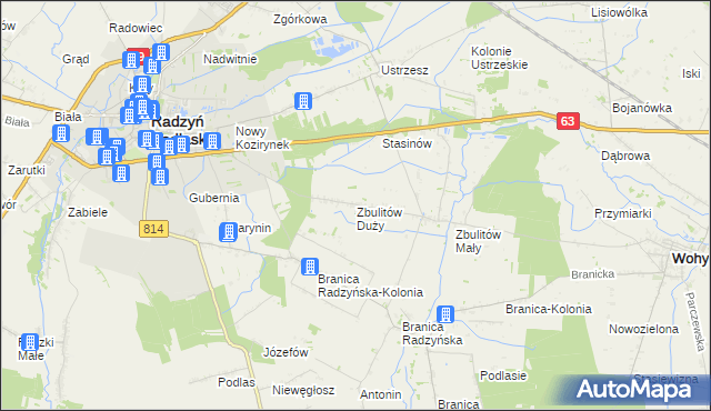 mapa Zbulitów Duży, Zbulitów Duży na mapie Targeo