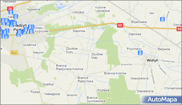 mapa Zbulitów Mały, Zbulitów Mały na mapie Targeo