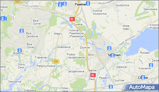 mapa Zbytków, Zbytków na mapie Targeo