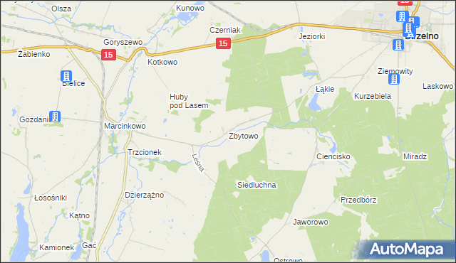 mapa Zbytowo, Zbytowo na mapie Targeo