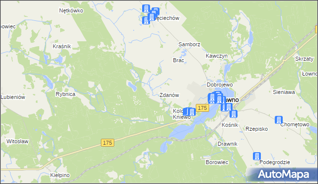 mapa Zdanów gmina Drawno, Zdanów gmina Drawno na mapie Targeo