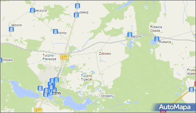 mapa Zdbowo Osada, Zdbowo Osada na mapie Targeo
