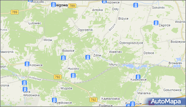 mapa Zdów, Zdów na mapie Targeo