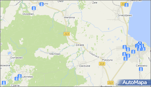 mapa Zdrada, Zdrada na mapie Targeo