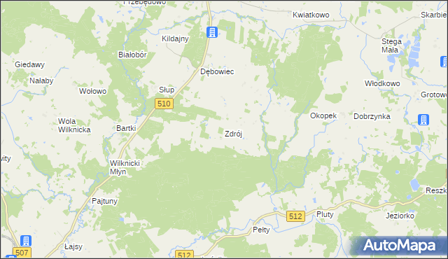 mapa Zdrój gmina Lelkowo, Zdrój gmina Lelkowo na mapie Targeo
