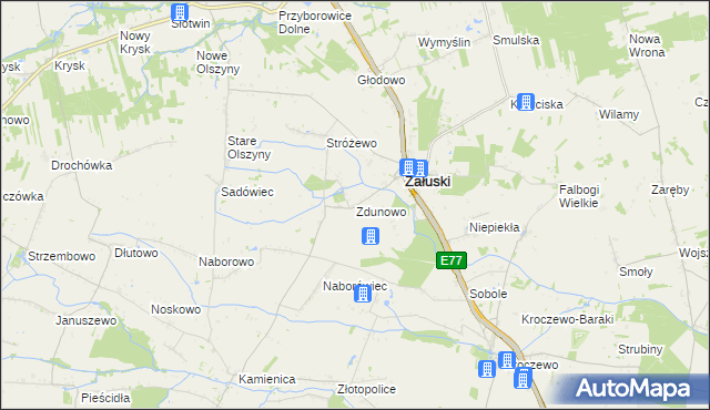 mapa Zdunowo gmina Załuski, Zdunowo gmina Załuski na mapie Targeo