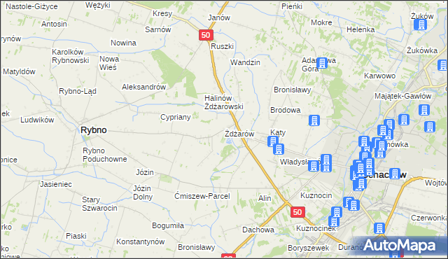 mapa Żdżarów, Żdżarów na mapie Targeo