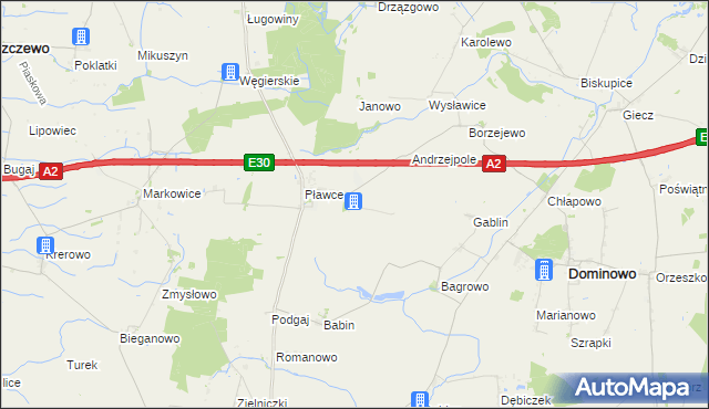 mapa Zdziechowice gmina Środa Wielkopolska, Zdziechowice gmina Środa Wielkopolska na mapie Targeo