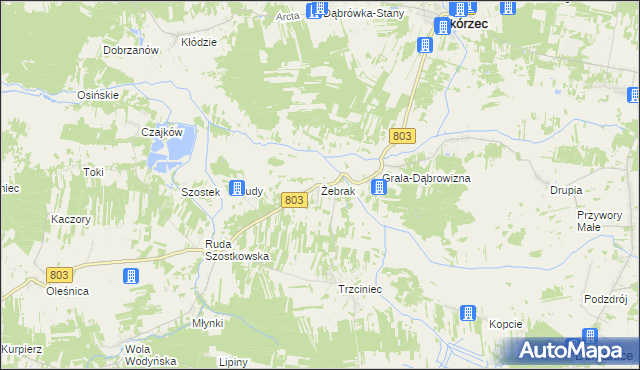 mapa Żebrak, Żebrak na mapie Targeo