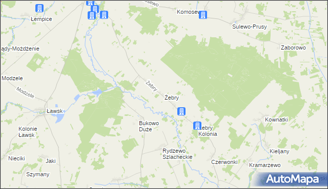 mapa Żebry gmina Wąsosz, Żebry gmina Wąsosz na mapie Targeo