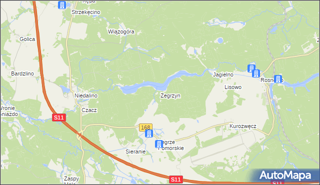 mapa Zegrzyn, Zegrzyn na mapie Targeo