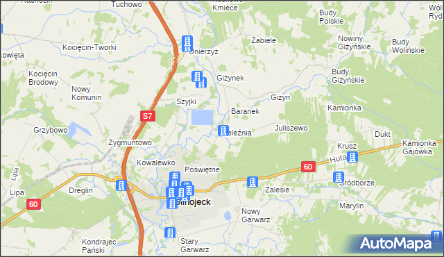 mapa Żeleźnia, Żeleźnia na mapie Targeo