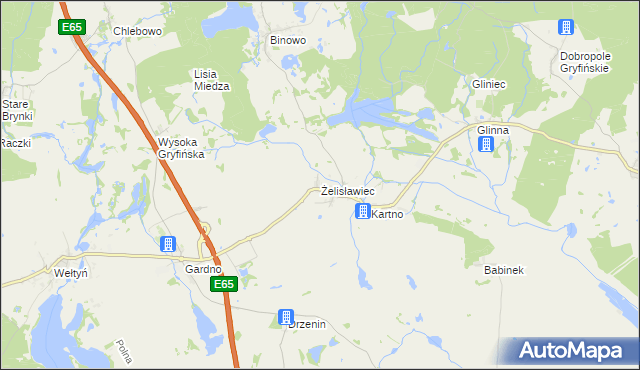 mapa Żelisławiec, Żelisławiec na mapie Targeo