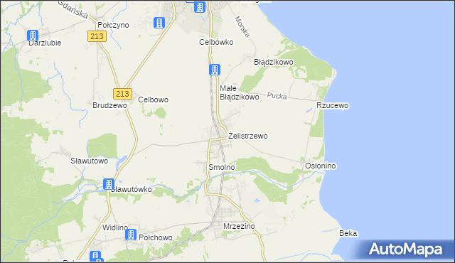 mapa Żelistrzewo, Żelistrzewo na mapie Targeo